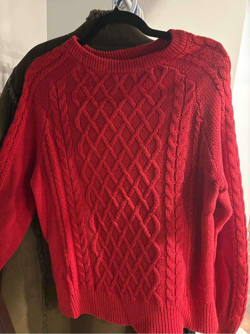 Old Navy Red Cable Knit Crewneck Sweater
